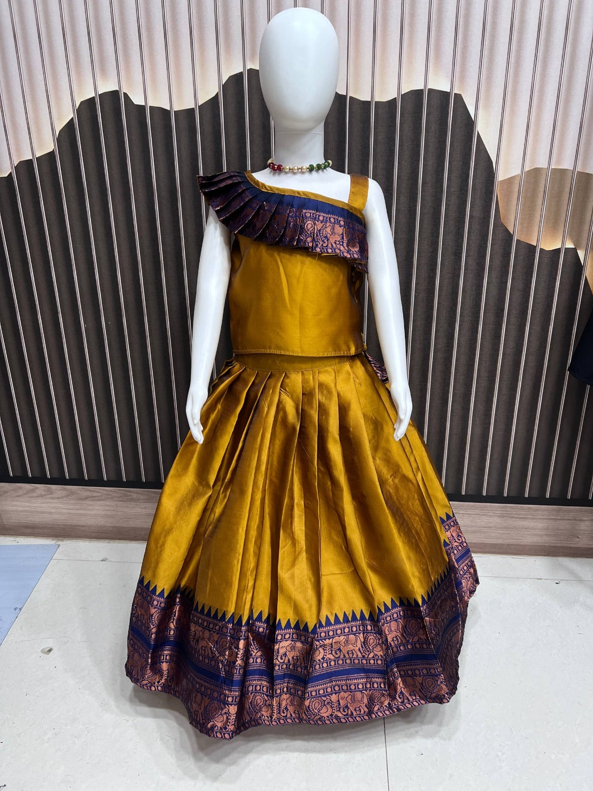 Lichi Silk JACQUARD WORK BORDER Lehenga Choli Set