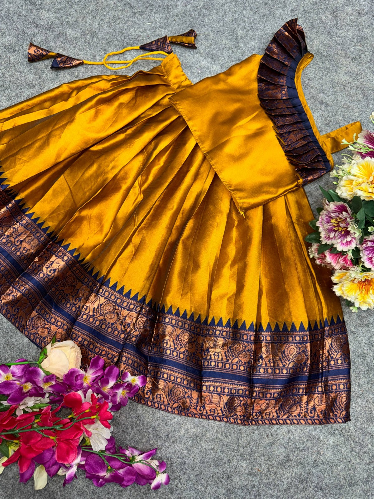 Lichi Silk JACQUARD WORK BORDER Lehenga Choli Set