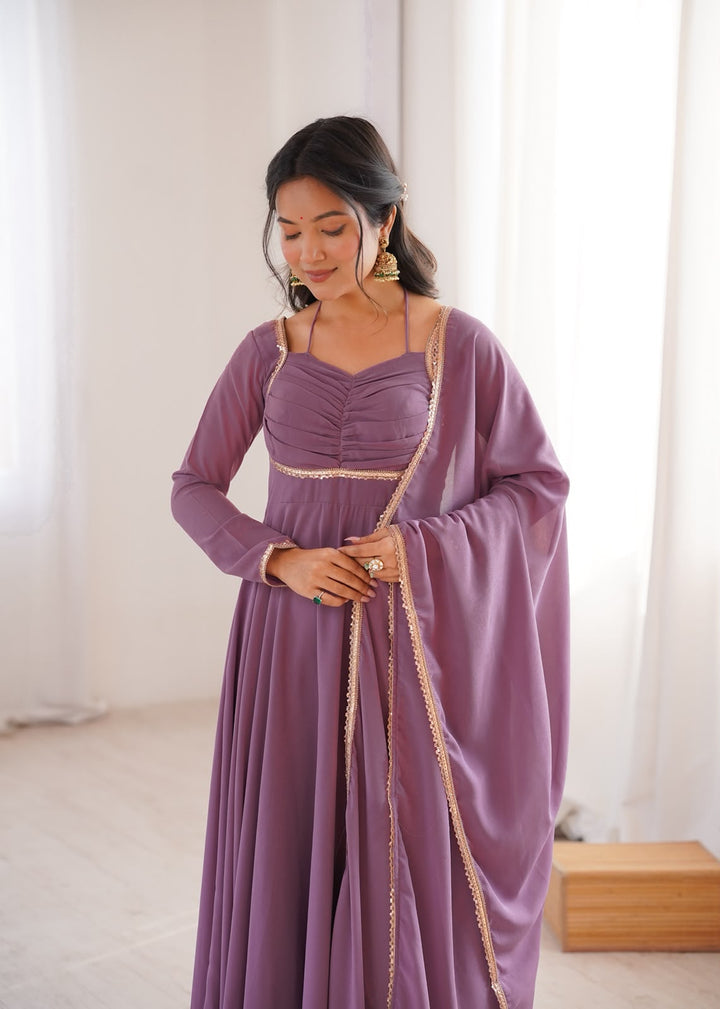 HEAVY PURE FOX BLOOMING GEORGETTE GOWN DUPPTA FULL SET