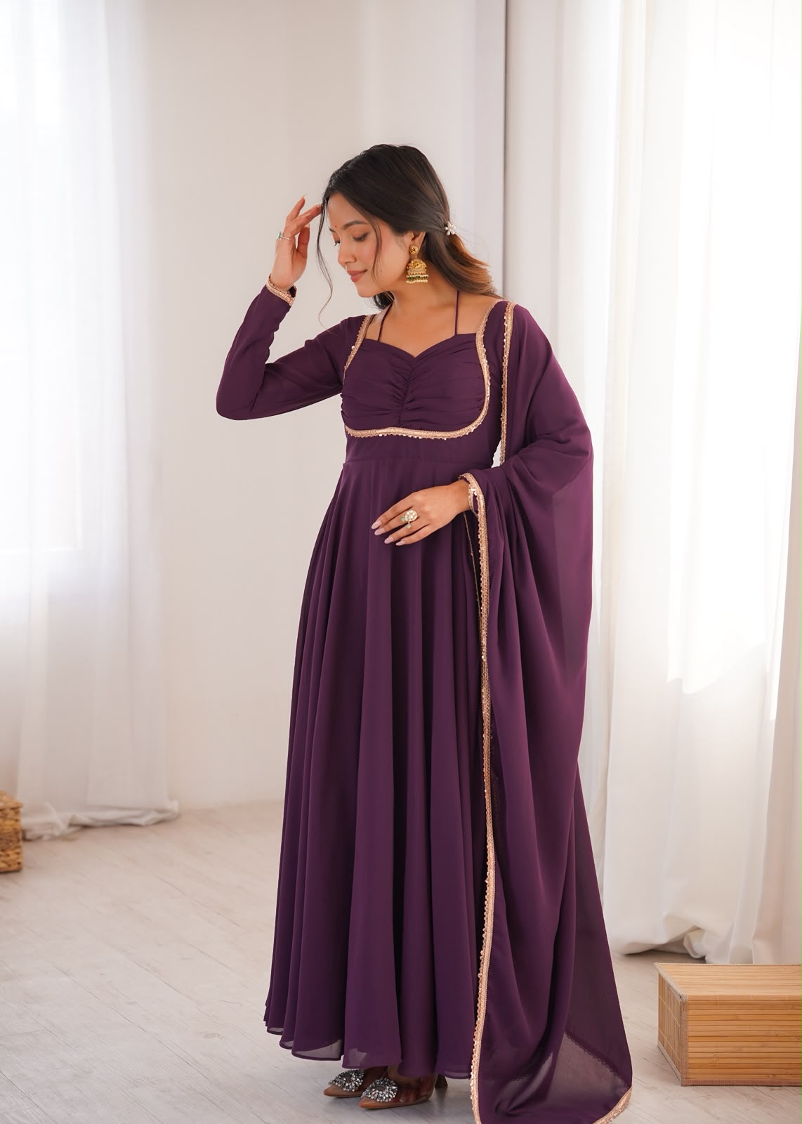 Heavy Pure Faux Blooming Georgette 3 Piece Suit (1049)