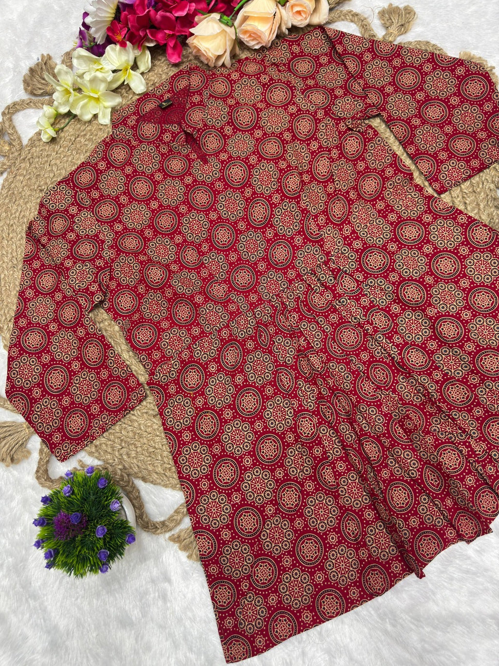 Ajrak Print Short Kurti