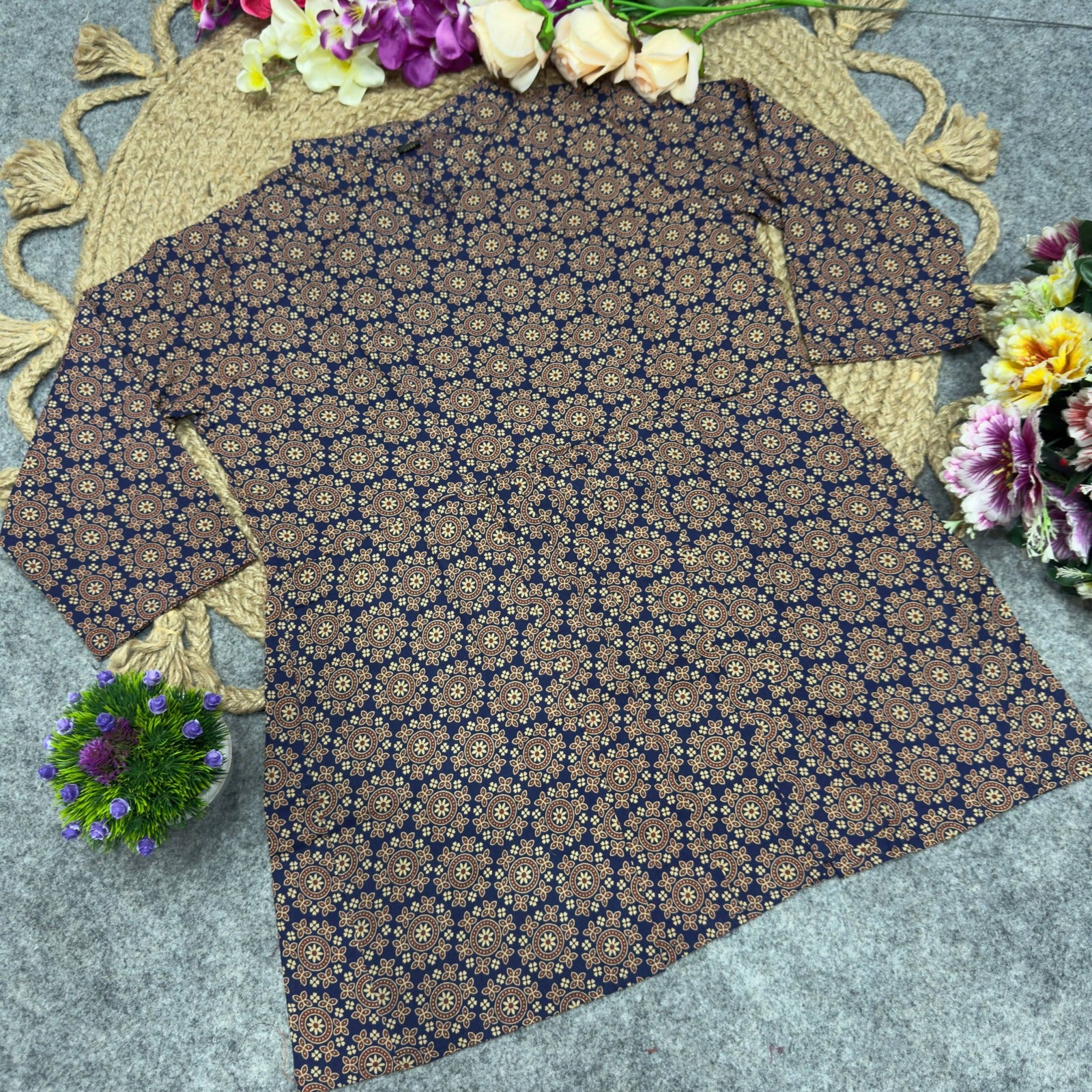 Ajrak Print Short Kurti