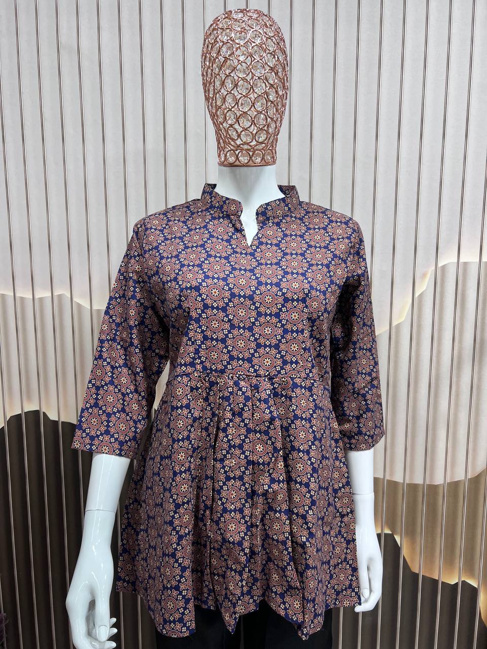 Ajrak Print Short Kurti