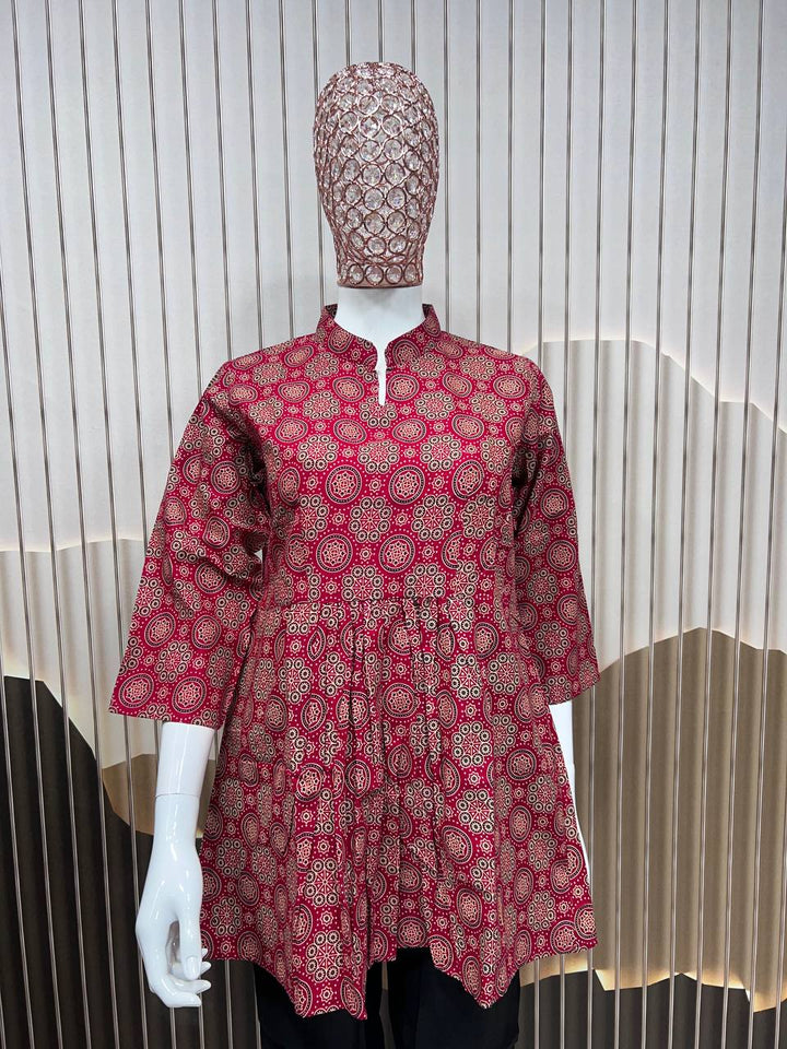 Ajrak Print Short Kurti