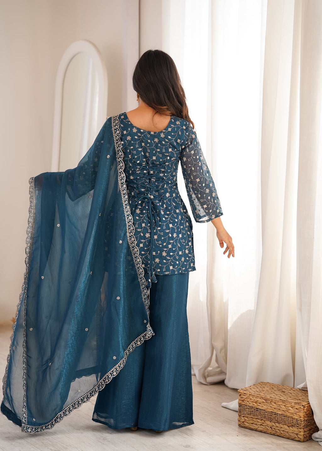 Silk Embroidered 3 Piece Suit (1053)