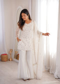 Crunchy Silk Fabric with Embroidery Sequence 3 Piece Suit (1051)