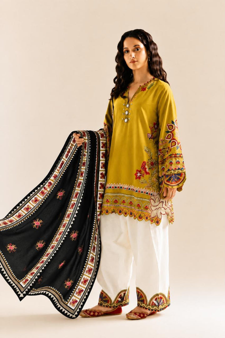 Lawn 3-Piece Ready to Wear Suit with Laser Work, Spangle Embellishments &amp; Cutwork