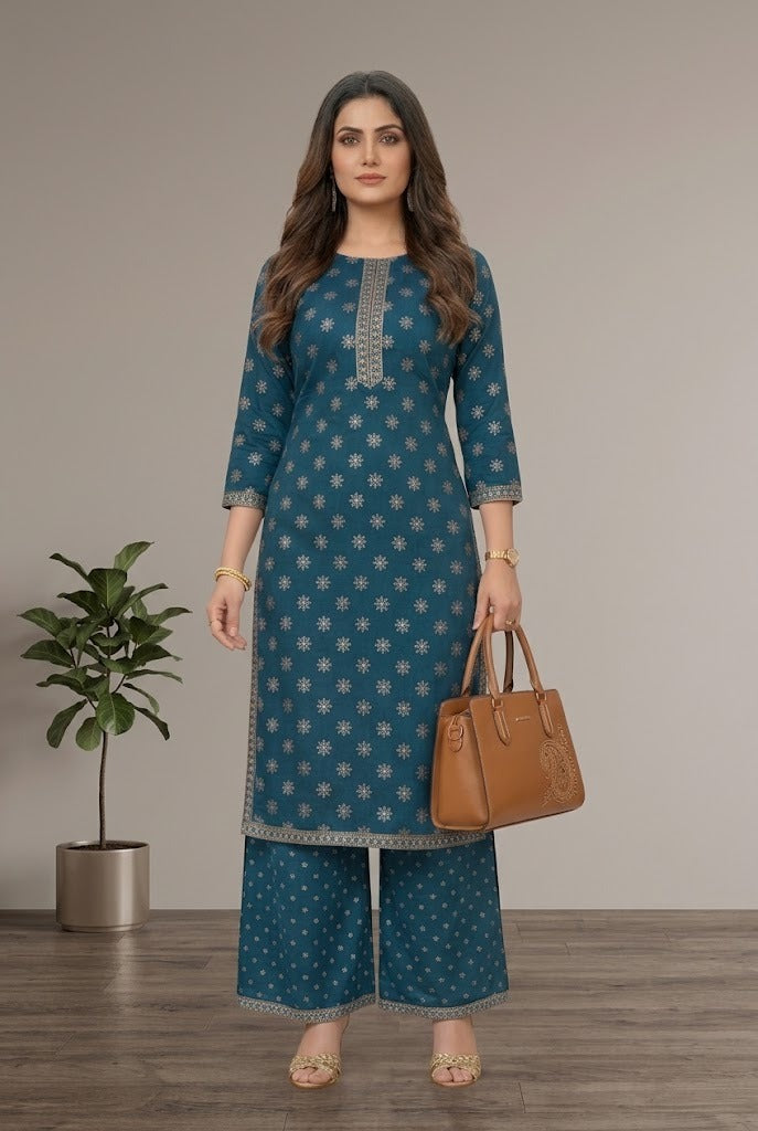 Premium Collection Plazzo Rayon 2PCS  Suit For Women 002
