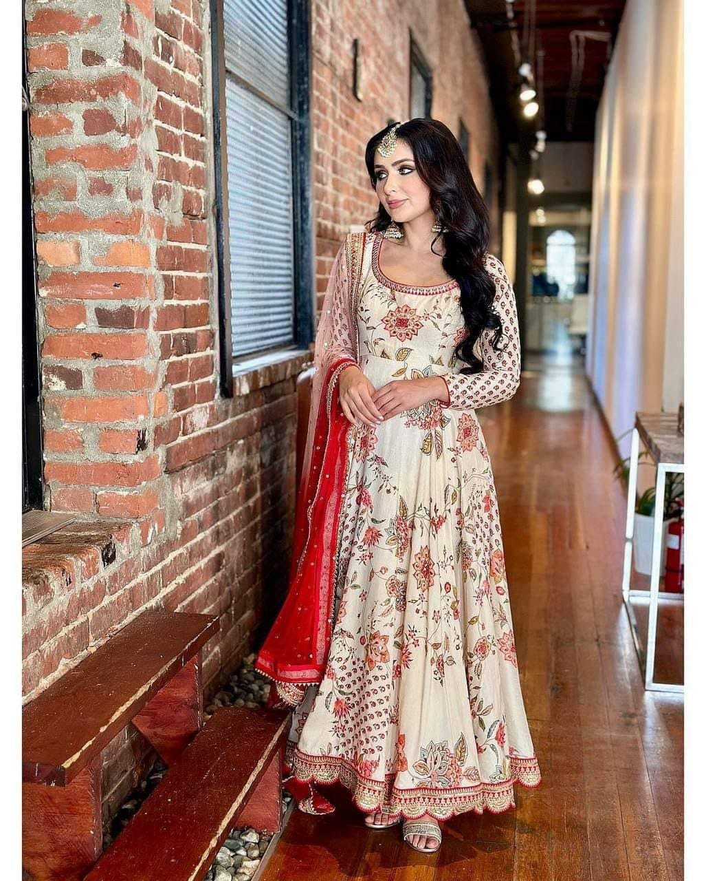 Fully Stitched Faux Georgette With Heavy Embroidery Coding Dori-Sequence Work Top-Bottom With Dupatta