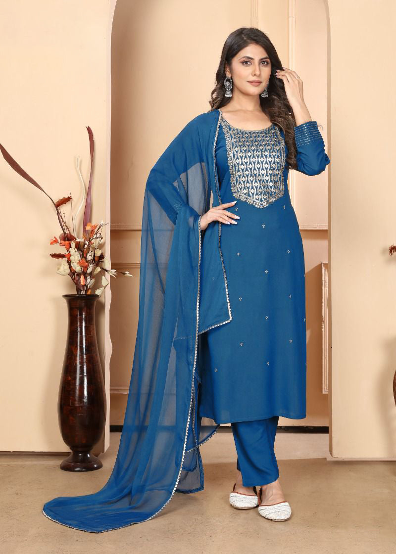 Afaq Ravi Riyon Riyon Heavy Sequence Embroidery Top With Pant – Inaaya Store