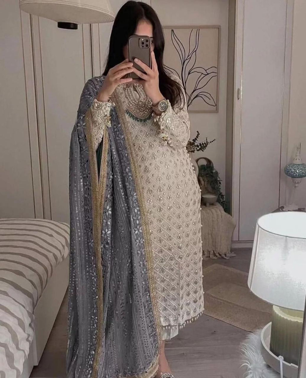 Pure Faux Georgette 3 Piece Suit