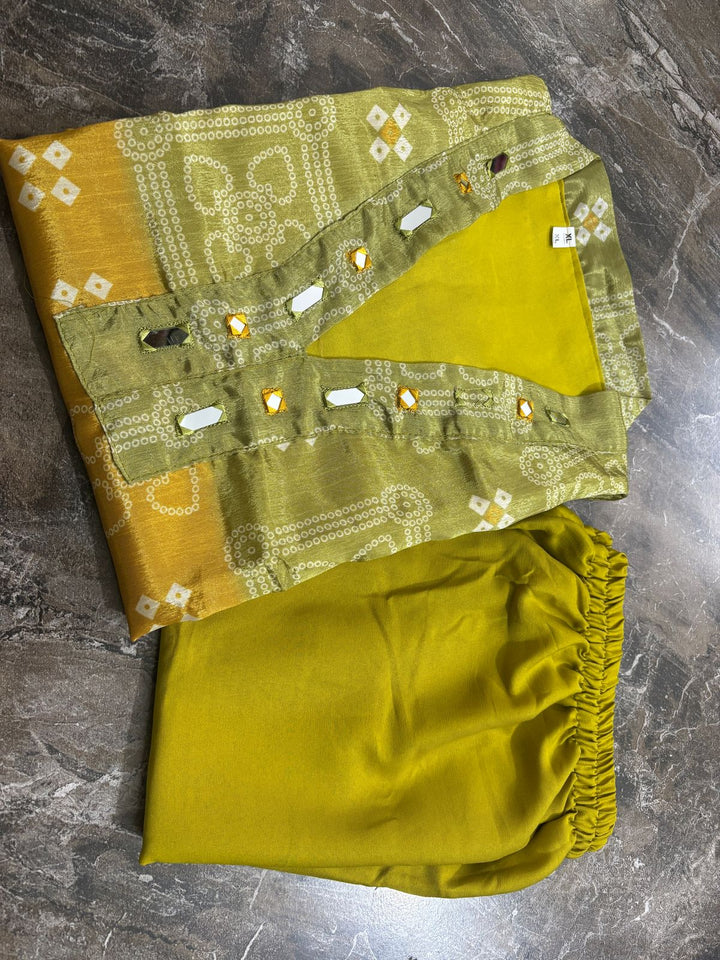 Mustard Bandhani Co-ord Set