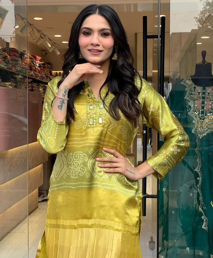 Mustard Bandhani Co-ord Set