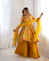 Pure Romansilk Chanderi Discharge Printed Kurti Set
