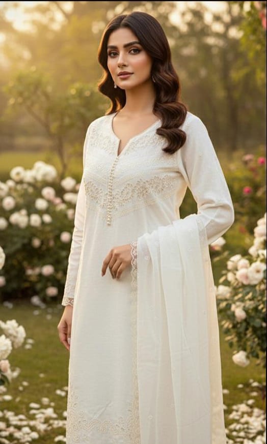 Crystal Viscous Top with Dupatta Set