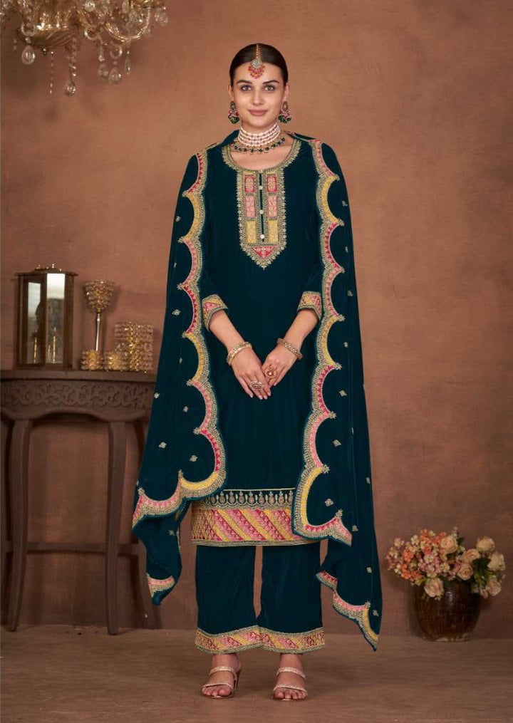 Velvet Embroidered Salwar Suit