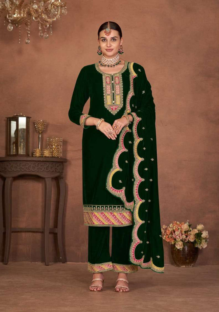 Velvet Embroidered Salwar Suit