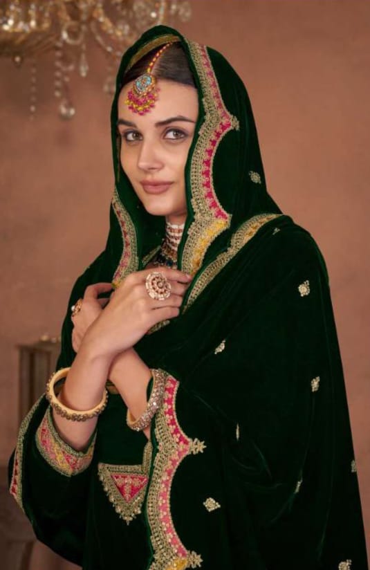 Velvet Embroidered Salwar Suit
