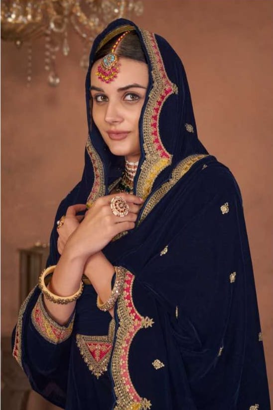 Velvet Embroidered Salwar Suit