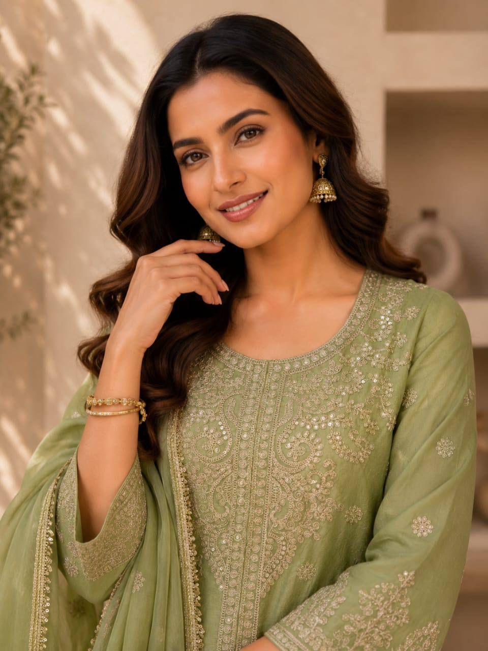 Premium RANGOLI CRUSH with Heavy Embroidery