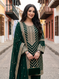 Royal Elegance Embroidered Georgette Suit Set with Dupatta