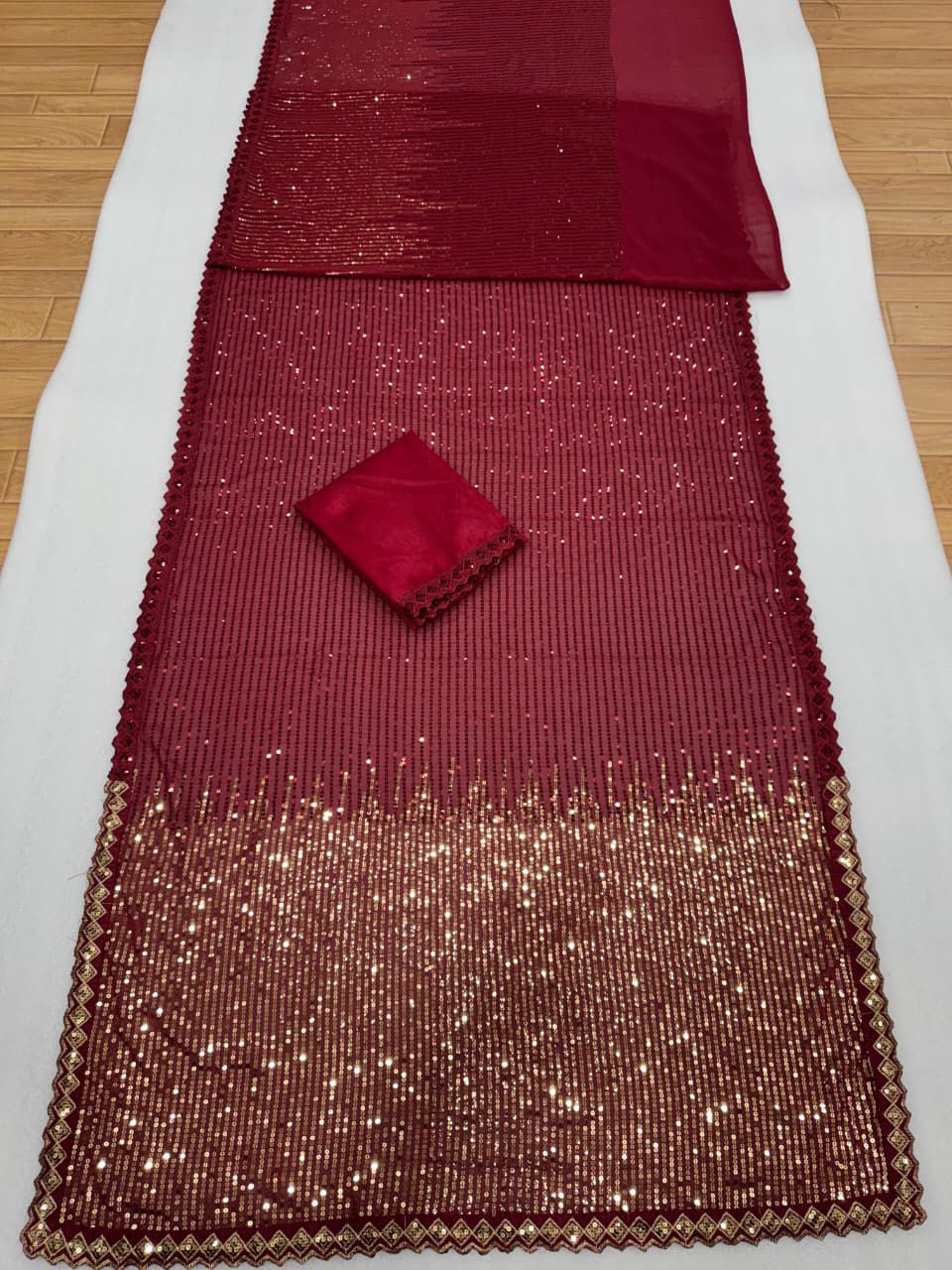 Georgette Cutwork Lace Border Saree
