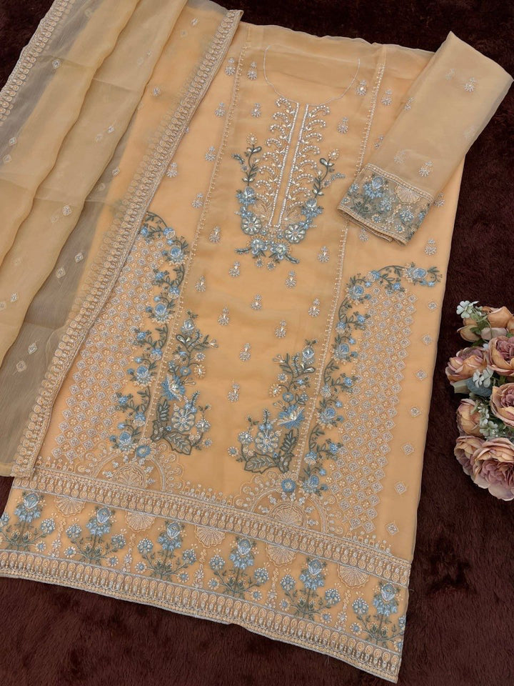 Heavy Chiffon with Sequence Embroidery & Khatli Work