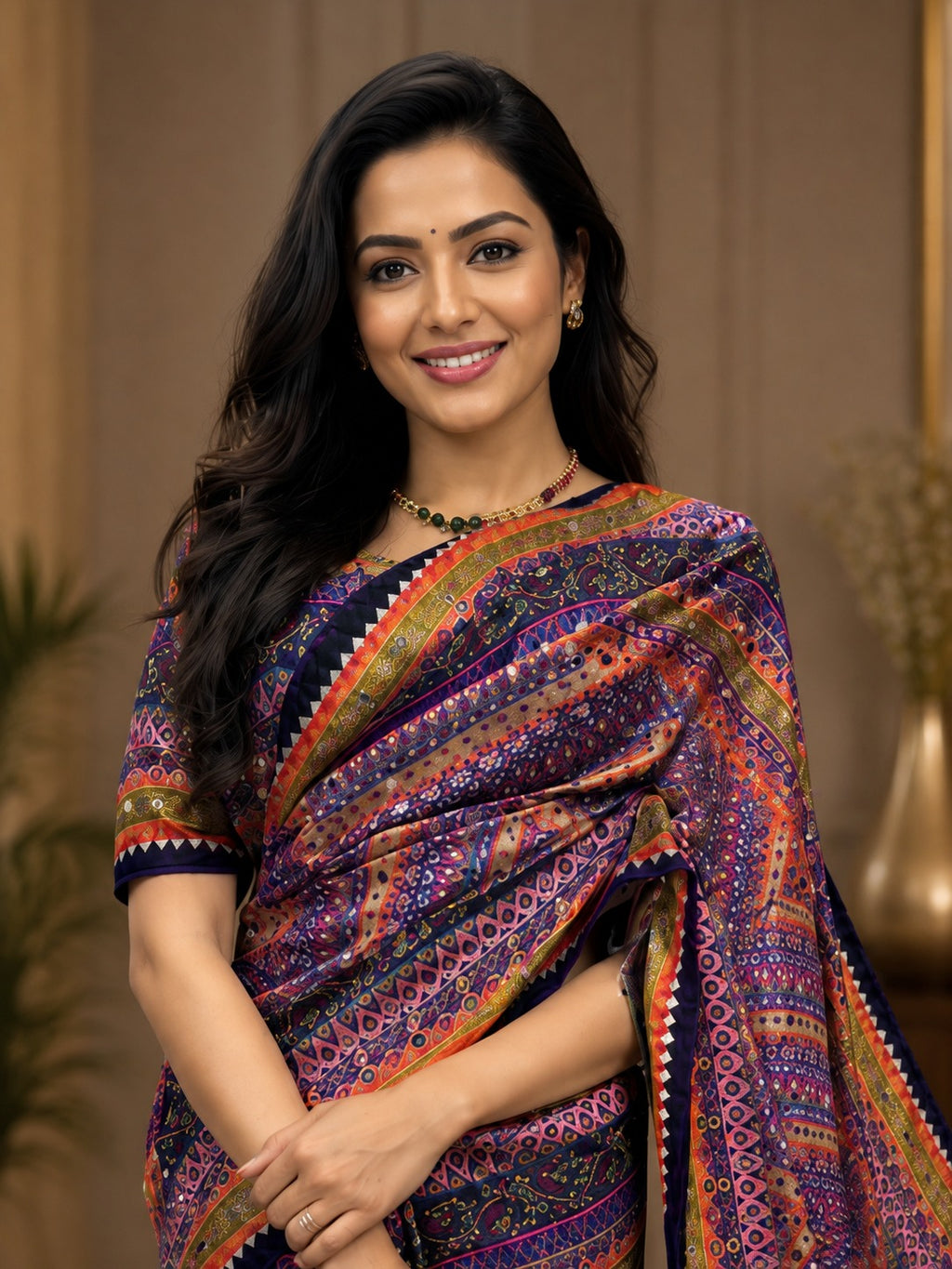Chinon Silk with Designer Handwork Saree