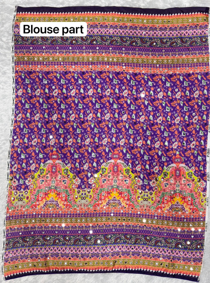 Chinon Silk with Designer Handwork Saree