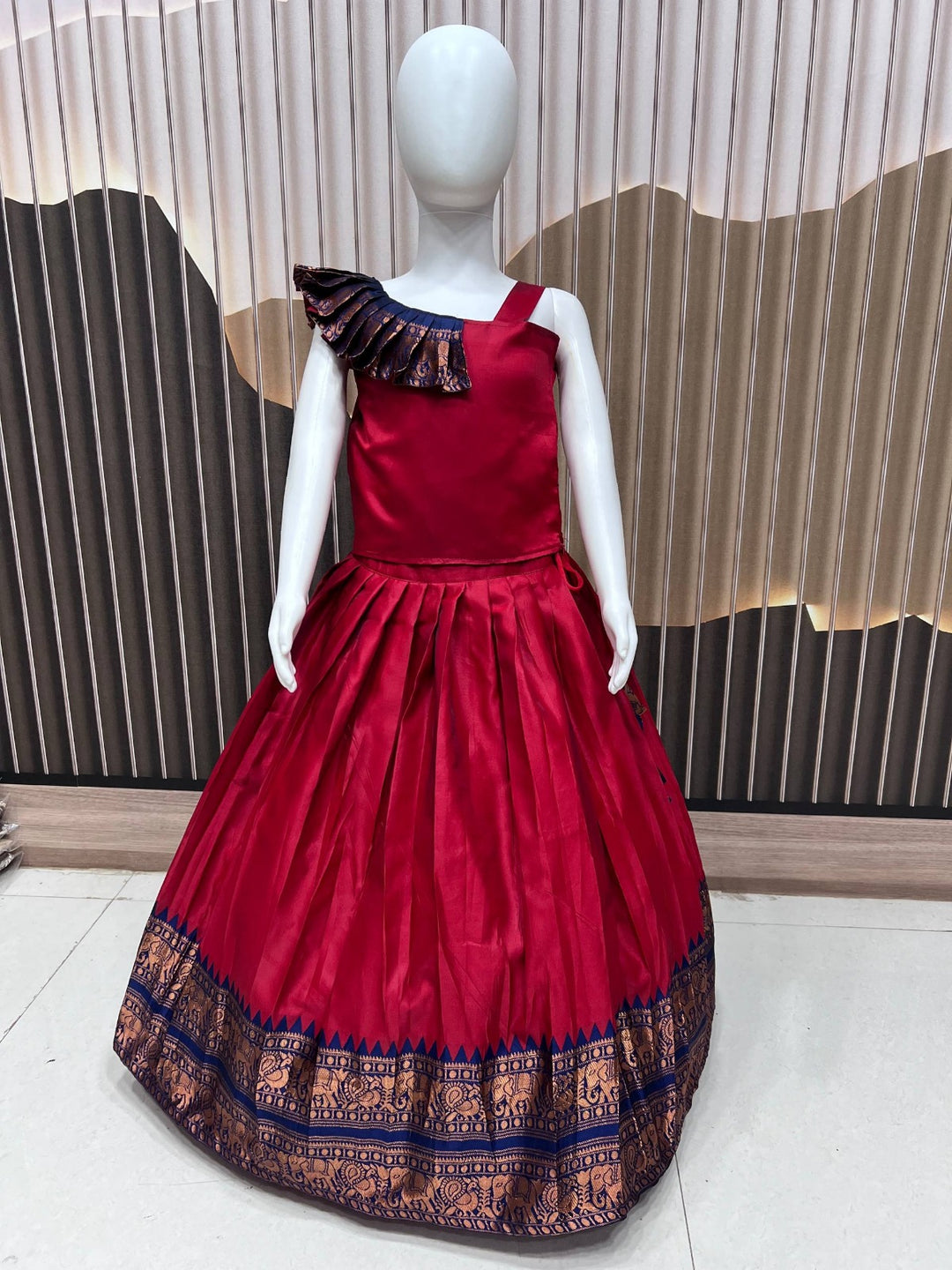 Lichi Silk JACQUARD WORK BORDER Lehenga Choli Set