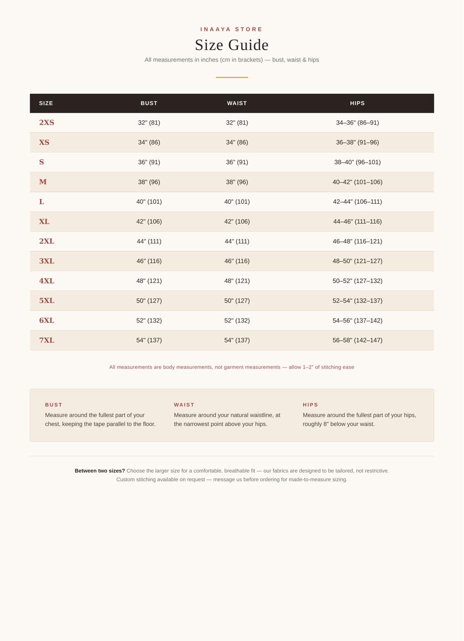 Size Chart