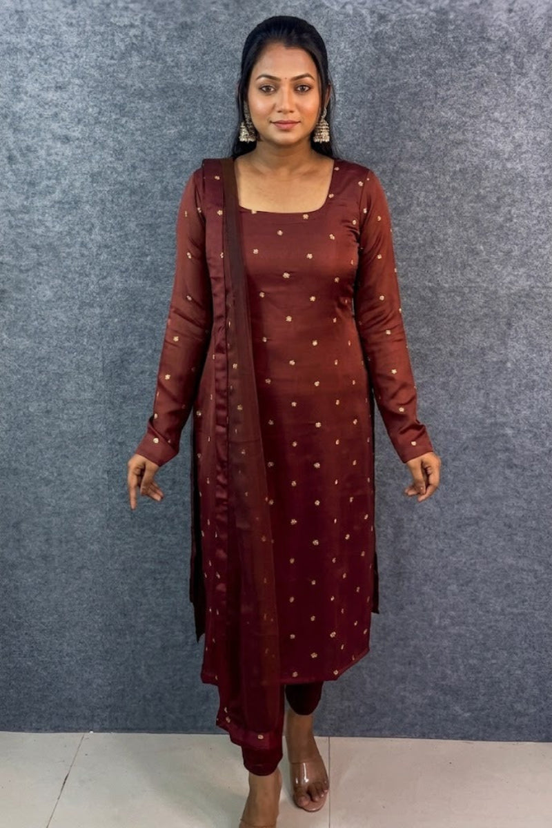 Rangoli Silk Sequined Kurti Top &amp; Net Dupatta 2-Piece Suit | Ready to Wear