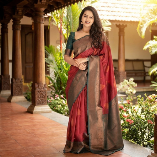 Pure Silk Unstitched Saree For Women
