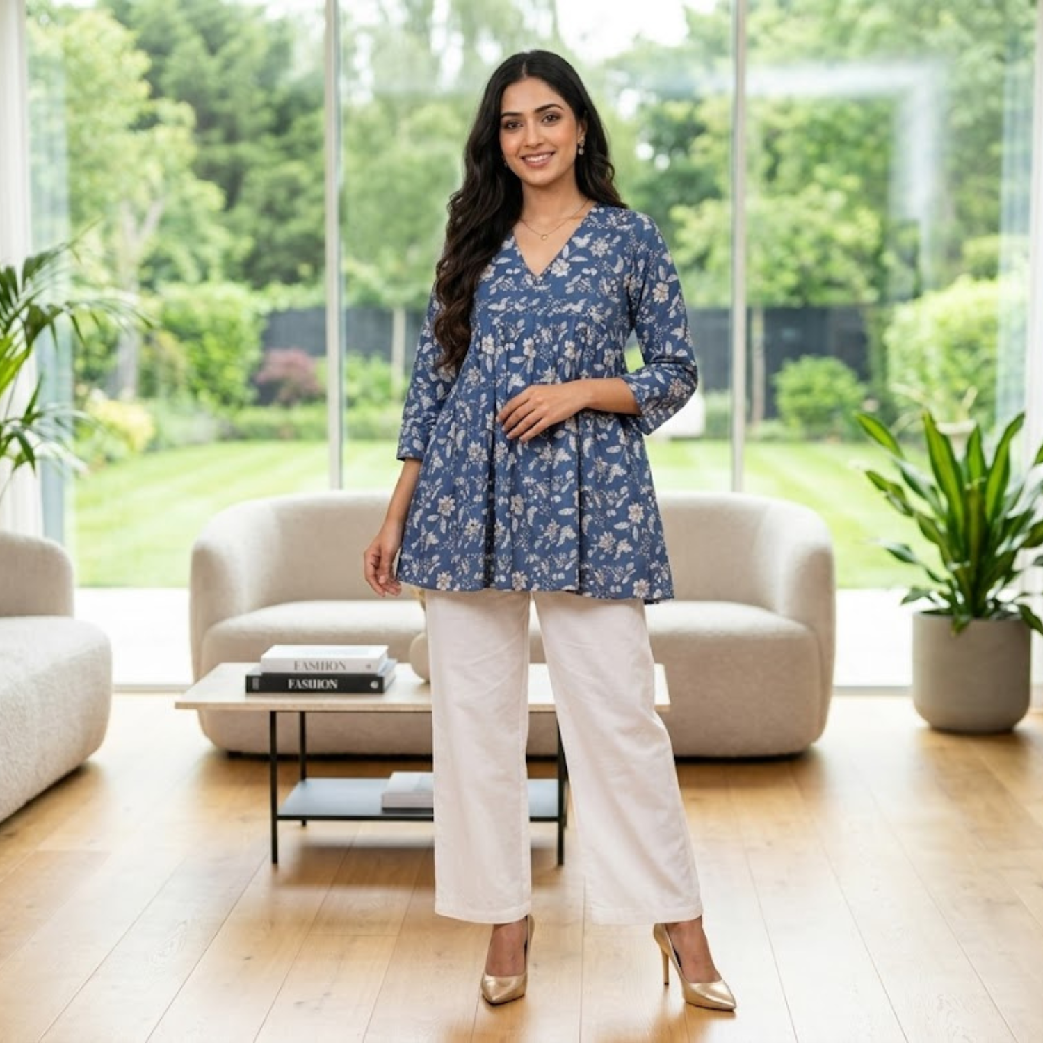 Elegant  Printed  Frock Tops  Collection For Women