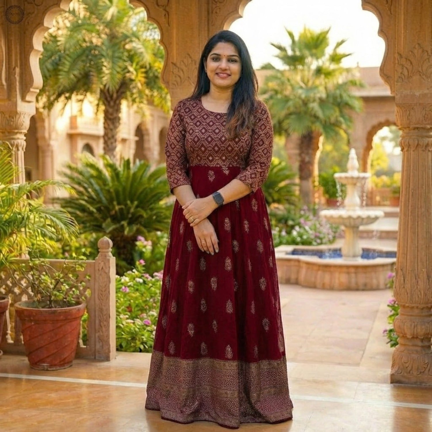 Cotton  Printed  Designer  Gown  For  Women