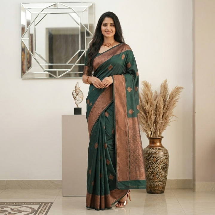 Elegant Pallu &amp; Jacquard Work Saree Collection For Women