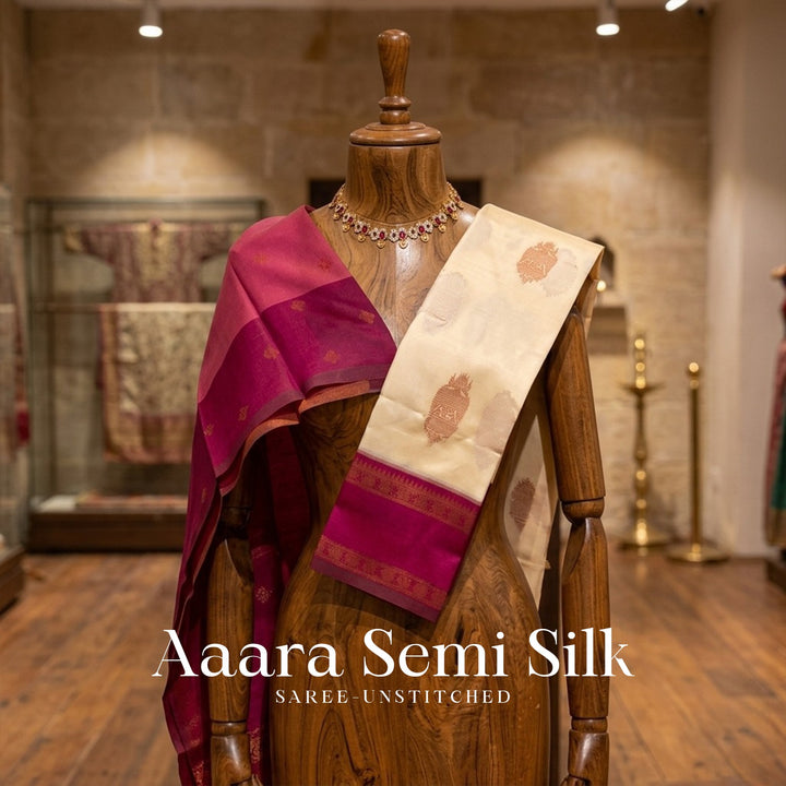 Aara Semi  Silk  Saree  Collection  For Women - Unstitched