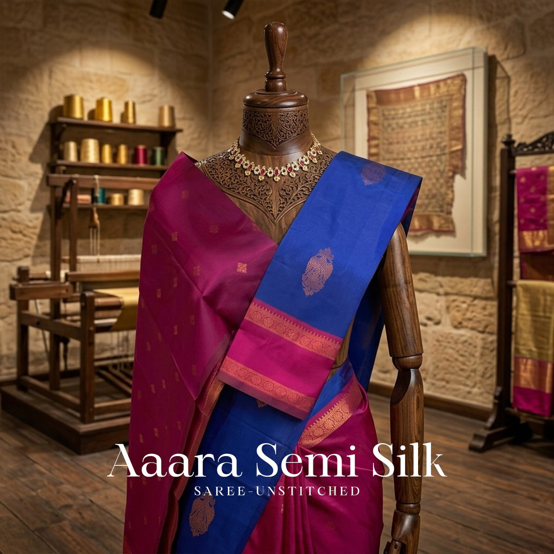 Aara Semi  Silk  Saree  Collection  For Women - Unstitched