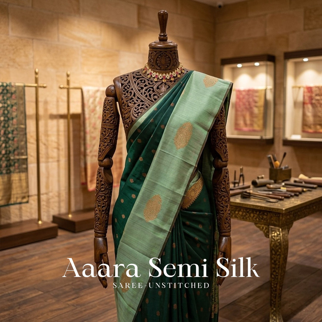 Aara Semi  Silk  Saree  Collection  For Women - Unstitched
