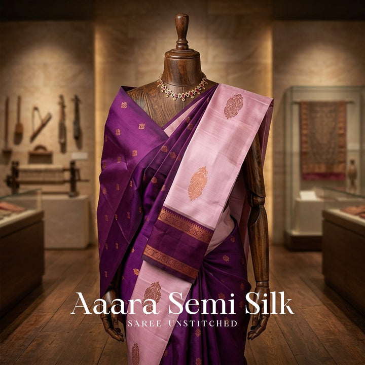 Aara Semi  Silk  Saree  Collection  For Women - Unstitched