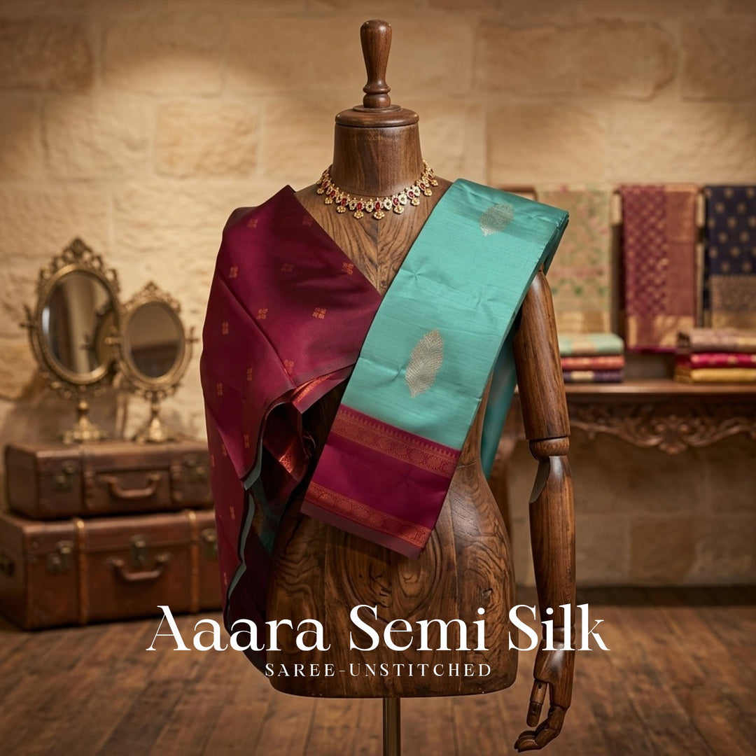 Aara Semi  Silk  Saree  Collection  For Women - Unstitched