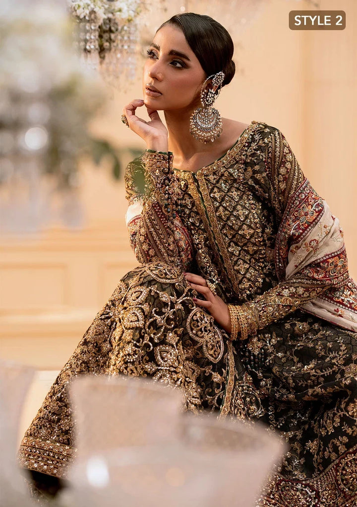 Deep Antique Bronze &amp; Charcoal: Embroidered Organza Suit | Ready To Wear