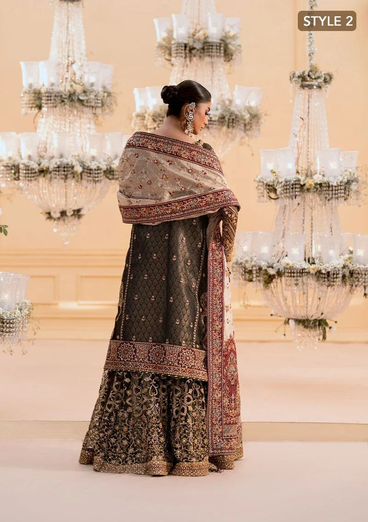 Deep Antique Bronze &amp; Charcoal: Embroidered Organza Suit | Ready To Wear