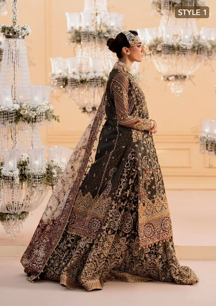 Deep Antique Bronze &amp; Charcoal: Embroidered Organza Suit | Ready To Wear