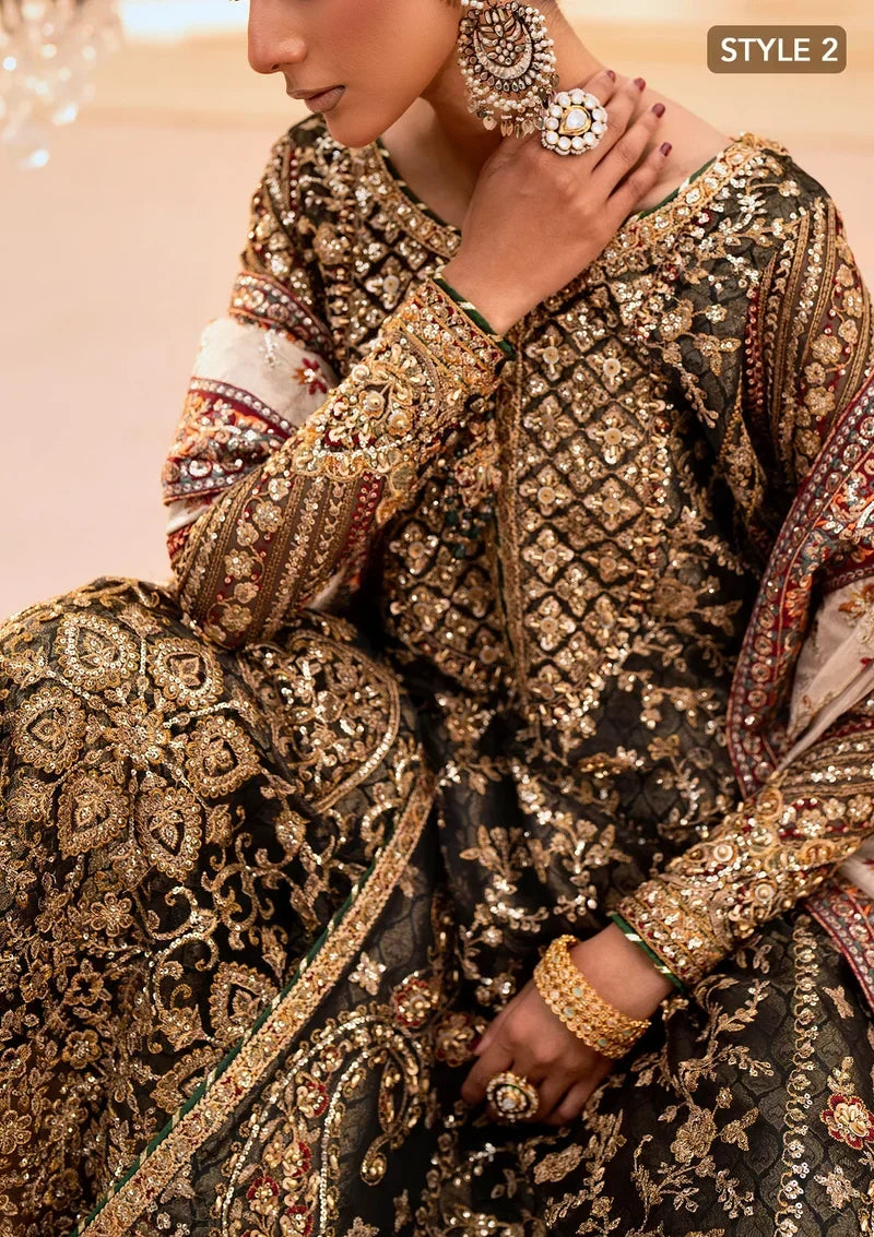 Deep Antique Bronze &amp; Charcoal: Embroidered Organza Suit | Ready To Wear