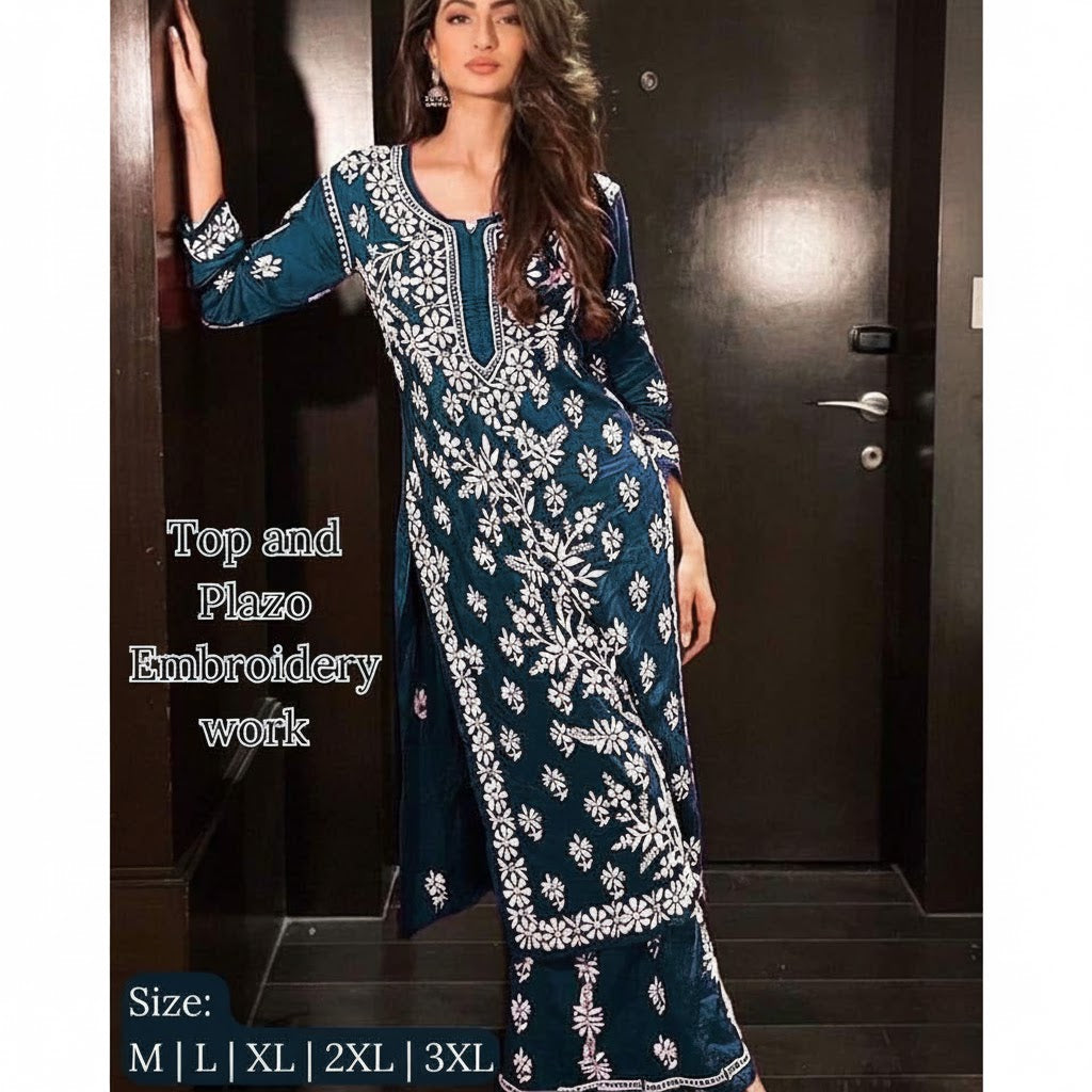 Classy Chikankari Embroidery 2Pcs Suit Collection For Women