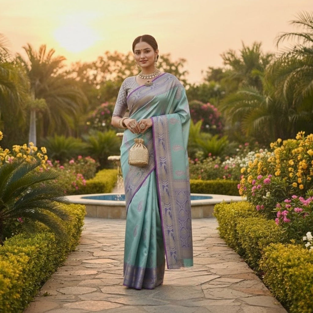 Printed Lichi Silk Saree Collection For Women