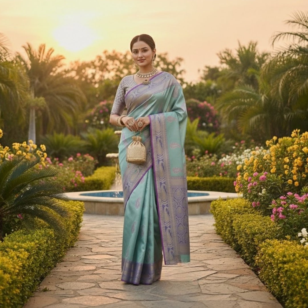Printed Lichi Silk Saree Collection For Women