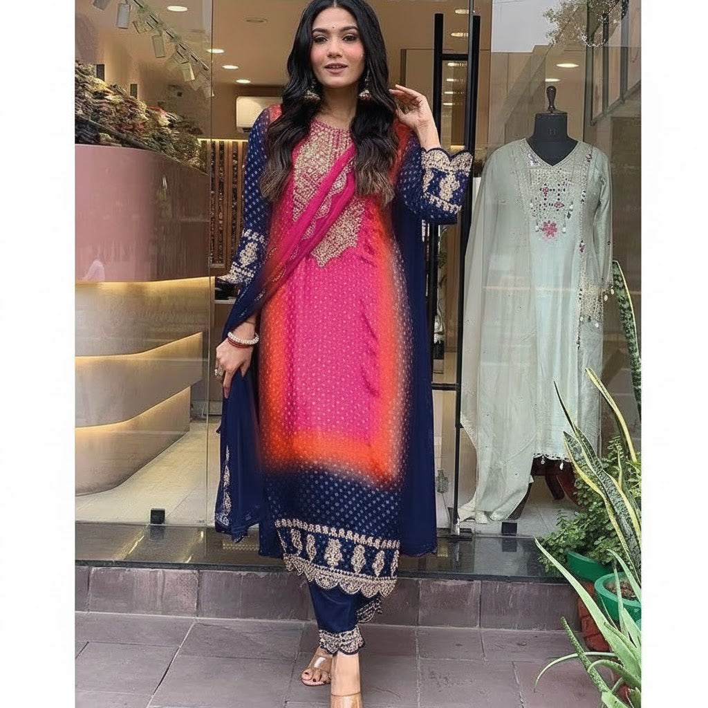 Elegant Ready To Wear 3pcs Embroidery Suit Collection For Women