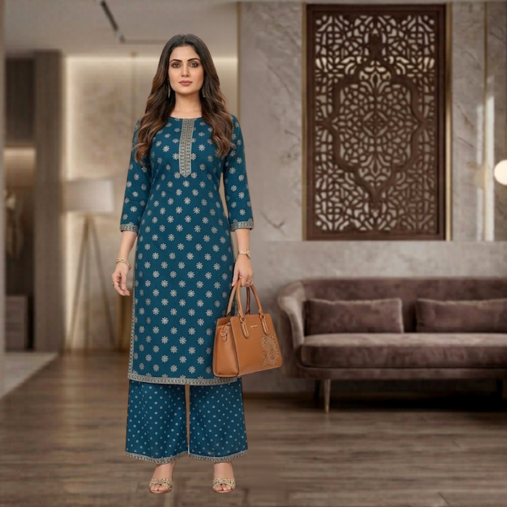 Rayon Palazzo 2 Piece Suit